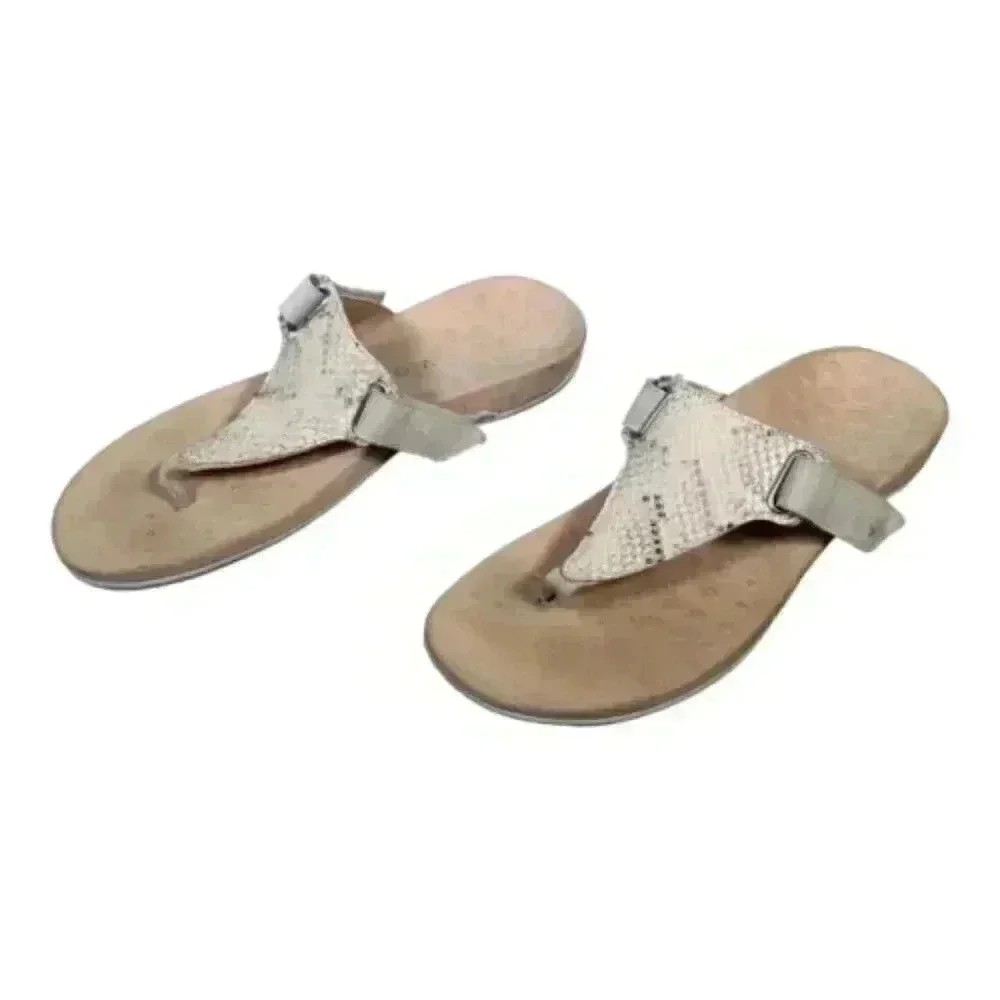 Vionic Sandals Wanda Thong Bone Women's 9 Leather Snake 41